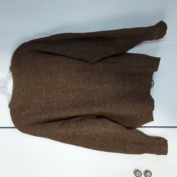 New Traditions- Mens Brown Argyle! 100% Shetland Wool Sweater Vintage Sz.Large - Picture 4 of 8